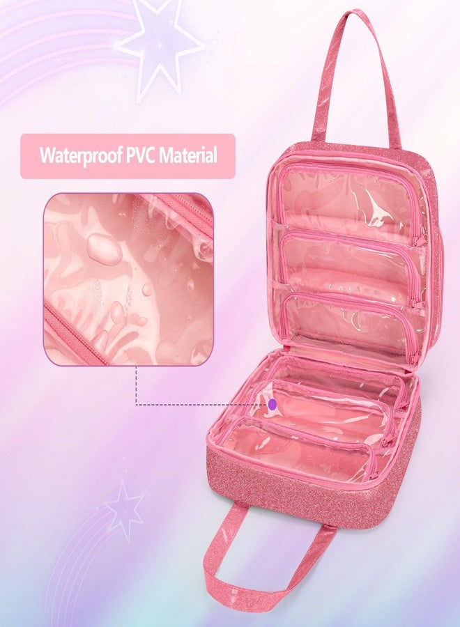 LoDrid Doll Case Compatible with Monster High Dolls with 6 Transparent Pockets for Display and Storage, Tote Bag with Front Pocket and Handle, Pink, Bag Only - Image 4